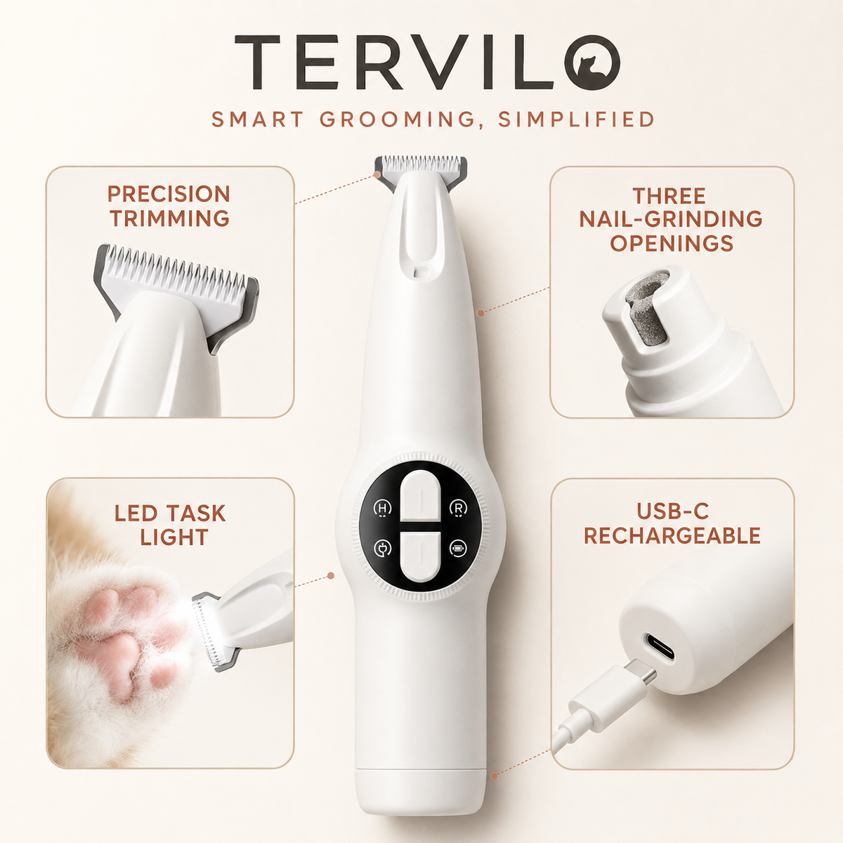 Tervilo pet grooming tool feature overview